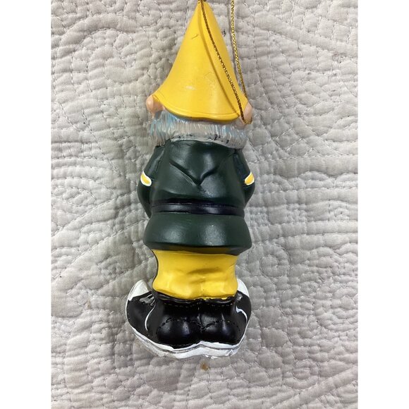 Green Bay Packers Gnome Christmas tree Ornament With Yellow Hat & Team Logo 5" - Picture 3 of 5